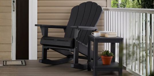 Graphite Outdoor Adirondack Rocking Chair - Keter US