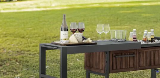 Outdoor Extendable Prep Table - Rosewood Brown - Keter US