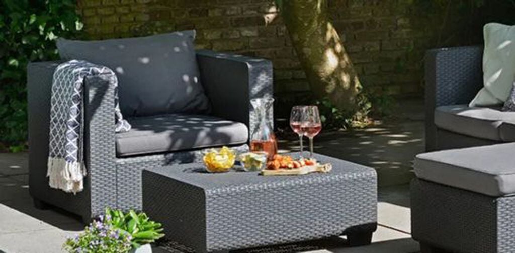 Salta Outdoor Rattan-Look Armchair - Gray - Keter US