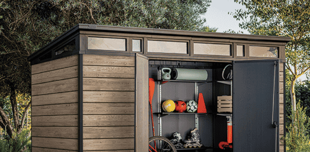 Signature Ashwood Brown Large Storage Shed - 11x7 Shed - Keter US