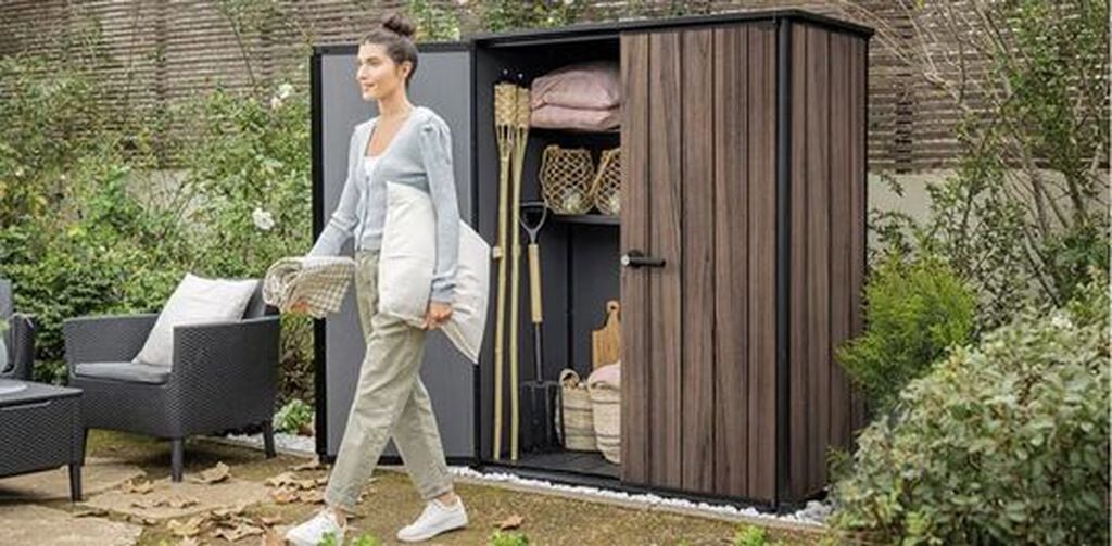 Signature Vertical Storage Shed - Rosewood Brown - Keter US