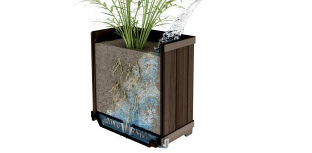 Self Watering Rosewood Brown Square Tall Planter - Keter US