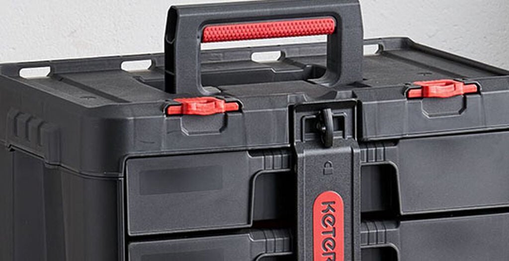 2-Drawer Tool Storage Box Stack and Roll Accessory - Keter US