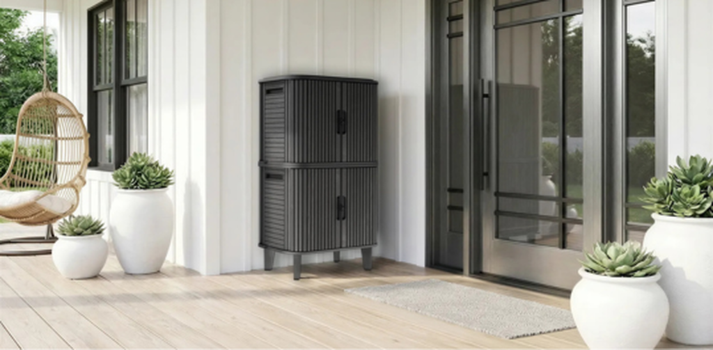 Velo 30 Gal Outdoor Cabinet Deck Box Graphite Set of 2 - Keter US