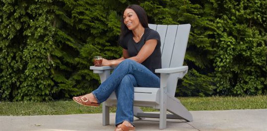 Modern Adirondack Chair With Cup Holder Grey - Keter US