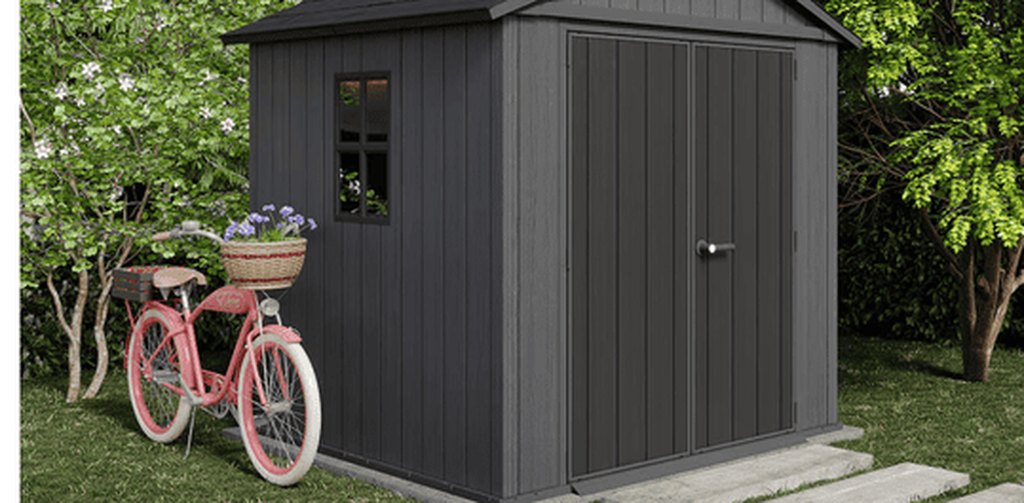 Newton Plus 7.5 x 7 ft Storage Shed - Graphite - Keter US