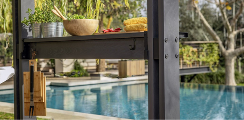 Signature 8x6.5 Outdoor Grill Gazebo - Ashwood Brown - Keter US