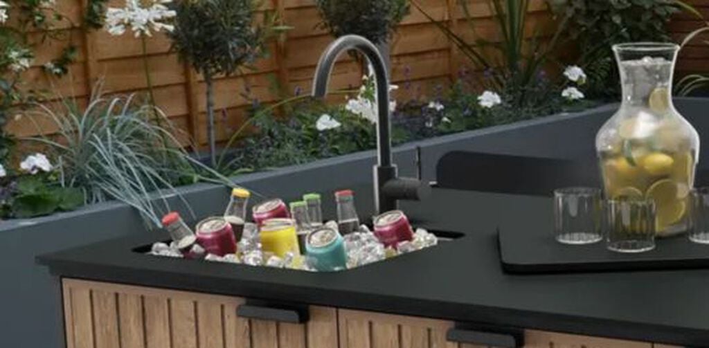Outdoor Kitchen with Sink Venetian Brown - Keter US