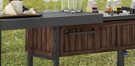 Outdoor Extendable Prep Table - Rosewood Brown - Keter US