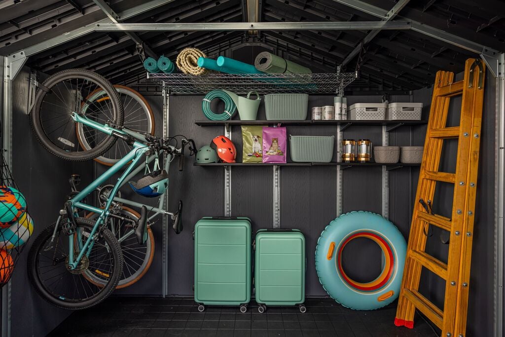 items stored inside a shed