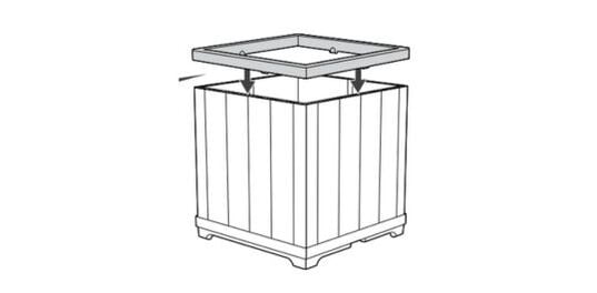 Self Watering Pine Brown Tall Square Planter - Keter US