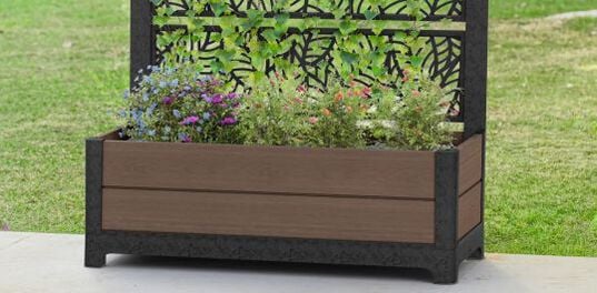 Brown Privacy Planter With Tulip-Shaped Trellis - Keter US