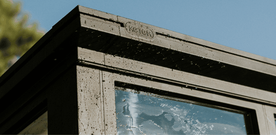 roof of a shed with water