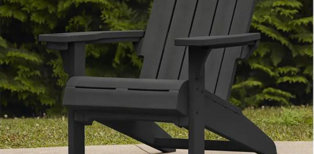Kiawah Resin Plastic Adirondack Chair - Black - Keter US