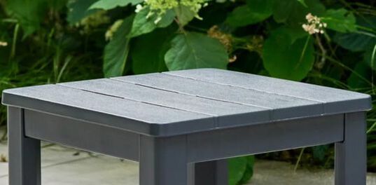 Graphite Chaise Square Small Outdoor Side Table - Keter US