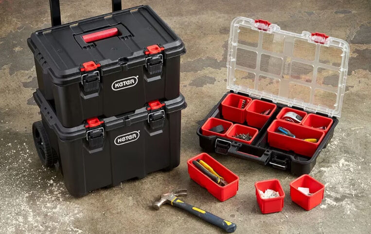 3 piece stack and roll tool storage system