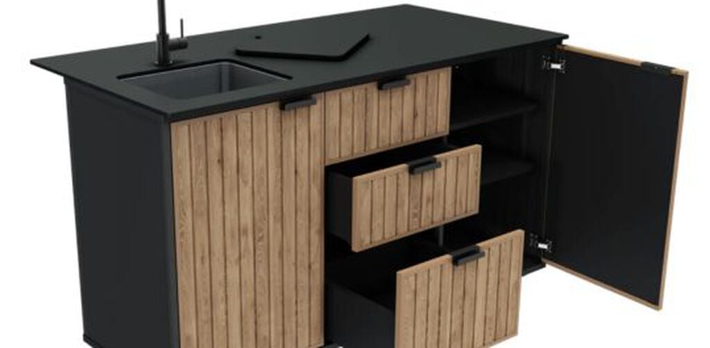 Outdoor Kitchen with Sink Venetian Brown - Keter US