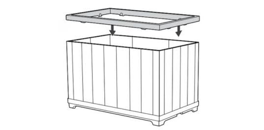 Self Watering Pine Brown Large Rectangular Planter - Keter US