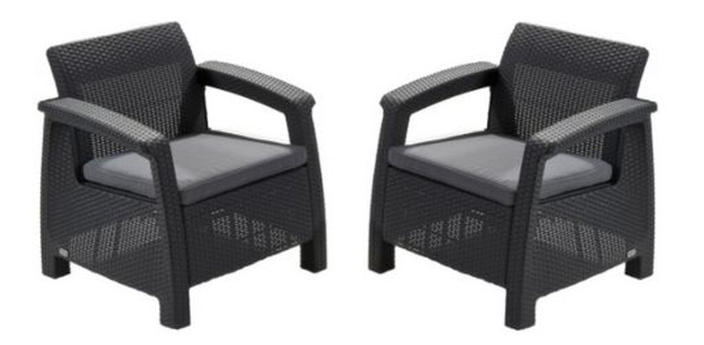 Corfu Outdoor Seating Conversation Set​ Graphite - Keter US