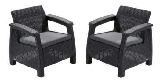 Corfu Outdoor Seating Conversation Set​ Graphite - Keter US