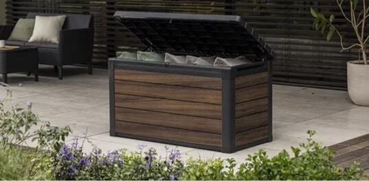 100 Gallon Deck Box Signature Storage Box Rosewood Brown - Keter US