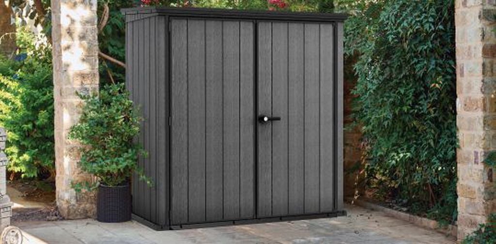 Cortina Fortis XL Outdoor Vertical Storage Shed - Graphite - Keter US