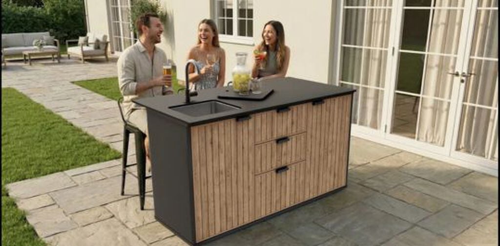 Outdoor Kitchen with Sink Venetian Brown - Keter US