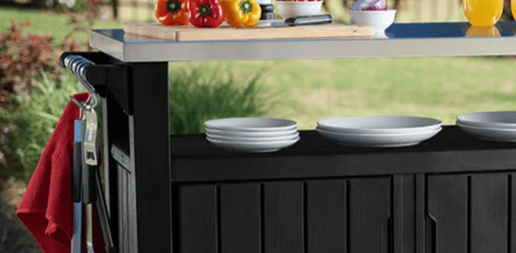 Unity XL Graphite Outdoor Kitchen Cart with Storage - Keter US