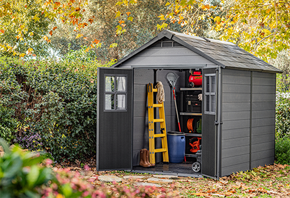 Newton Plus 7.5x9 Gartenhaus - 230x287x246cm - Grau