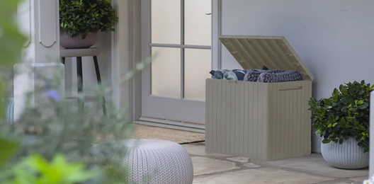 30 Gallon Storage Deck Box City Box Beige - Keter US