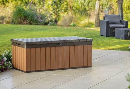 Coffre de jardin en résine, étanche, aspect bois - Keter