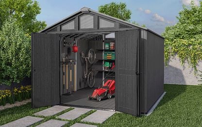 Gray Stronghold 10x11.5 Large Storage Shed - Keter US