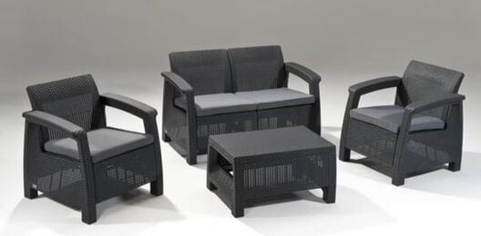 Corfu Outdoor Seating Conversation Set​ Graphite - Keter US