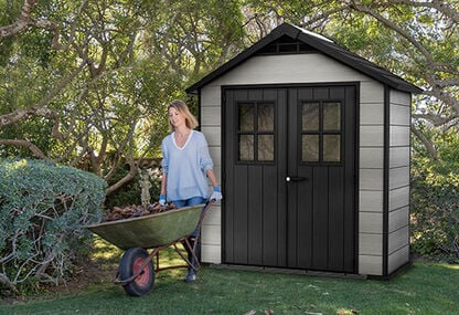 Caseta de exterior Oakland 754 - 229,6x124,8x253 cm y 2,4m2 - Deco Gris