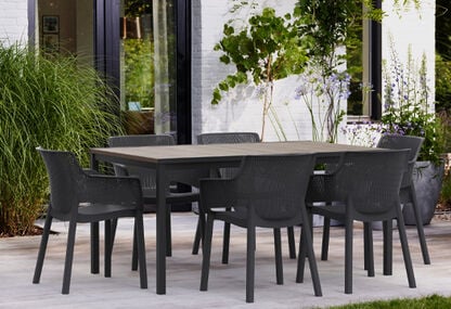 Signature Porto 160cm Table + Elisa Dining Chair, Set of 6 -