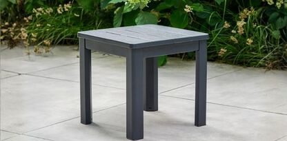 Graphite Chaise Square Small Outdoor Side Table - Keter US