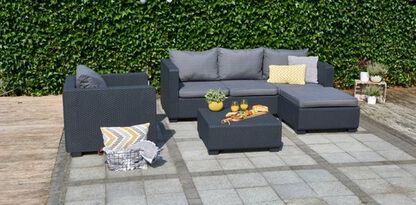 Salta 3 Seater Settee Outdoor Sofa - Graphite - Keter US