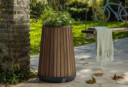 Self Watering Rosewood Brown Conical Tall Planter - Keter US
