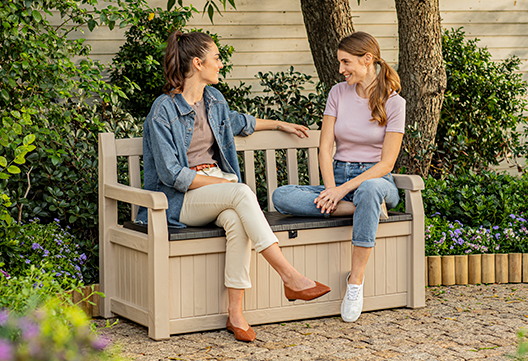 Banco-arcón de exterior Eden Bench 140x60x84 cm y 265L - Marrón