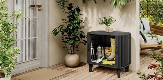 Velo 30 Gallon Outdoor Cabinet Deck Box Graphite - Keter US