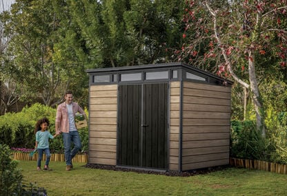 Signature Pent Shed 9x7ft - Ashwood Brown
