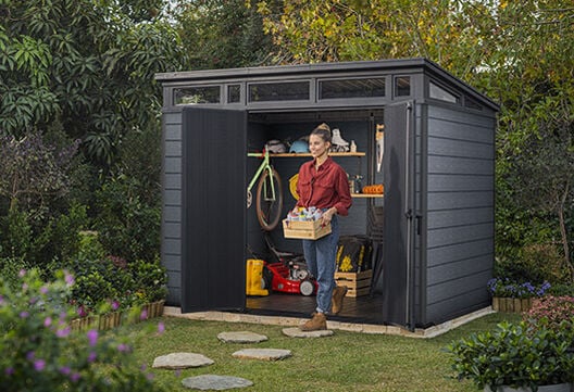 Cortina Graphite Large Storage Shed - 9x7 Shed - Keter