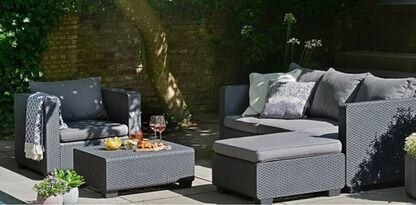 Salta Outdoor Rattan-Look Armchair - Gray - Keter US