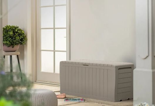 71 Gallon Storage Marvel Deck Box Beige - Keter US