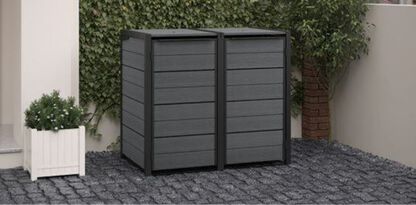Hide Away 5x3 Storage Trash Can Shed - Graphite - Keter US