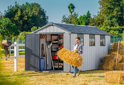 Oakland Grey Large Storage Shed - 7.5x15 Shed - Keter US