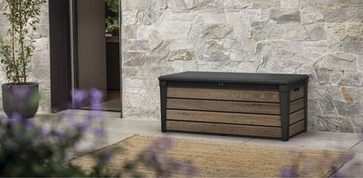 120 Gallon Storage Box Signature Deck Box Walnut Brown - Keter US