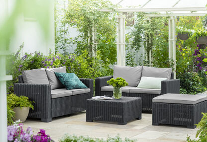 California 4 Seater Double Lounge Set - Grey