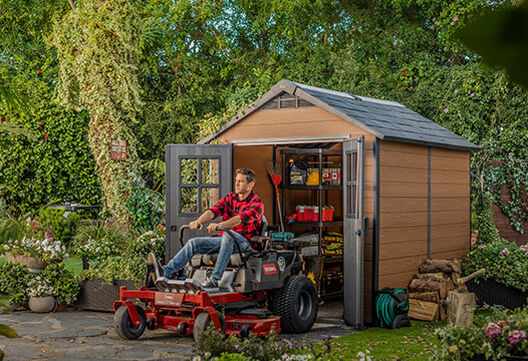 Newton Graphite Large Storage Shed - 7.5x9 Shed - Keter