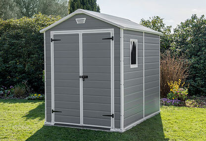 Manor Grey Medium Storage Shed - 6x8 Shed - Keter US